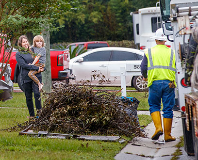 Gulf crews restoring power after Hurricane Sally in Pensacola, Fla. on September 21, 2020. Gulf crews restoring power after Hurricane Sally in Pensacola, Fla. on September 21, 2020.