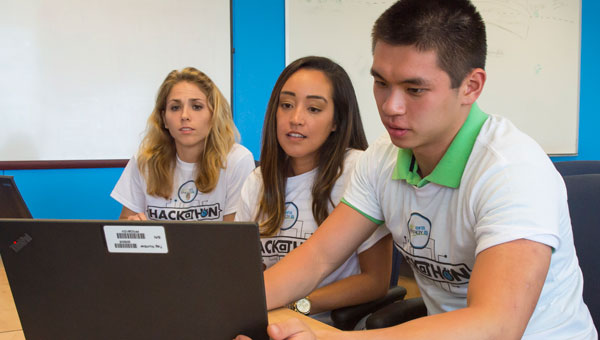 NextEra students on a computer