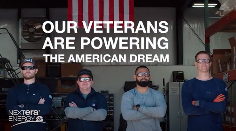 Veterans working for NextEra Energy.