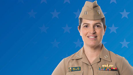 Woman in military uniform