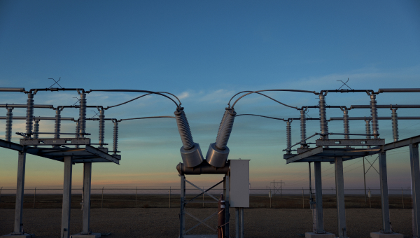 NextEra Energy Transmission Substation at Sunset