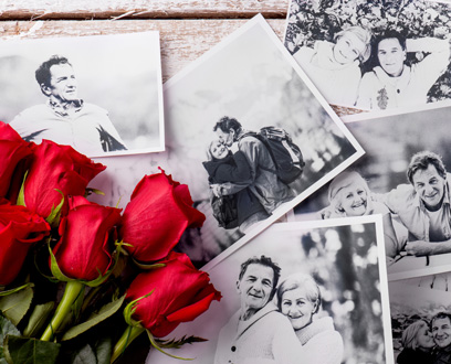 Roses with Black and White Photos Roses with Black and White Photos