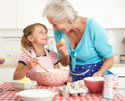 Retiree Baking with Granddaughter Retiree Baking with Granddaughter