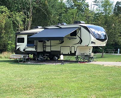 rv in a field