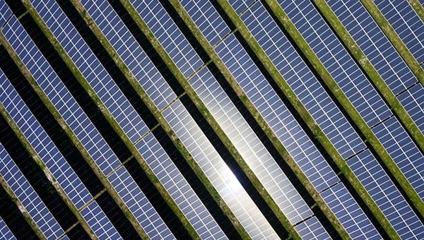  Solar panels on a solar farm