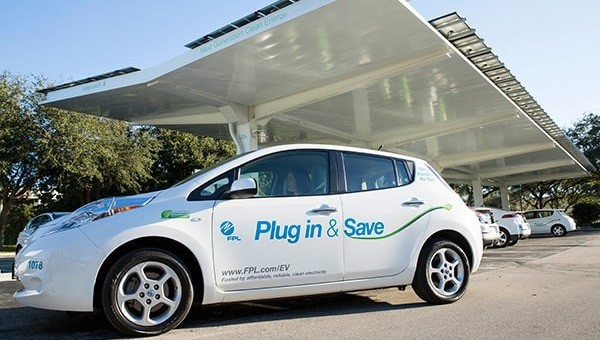 EV at a charging station