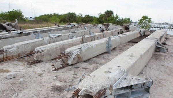 Recycled concrete poles at St. Lucie County’s artificial reef program