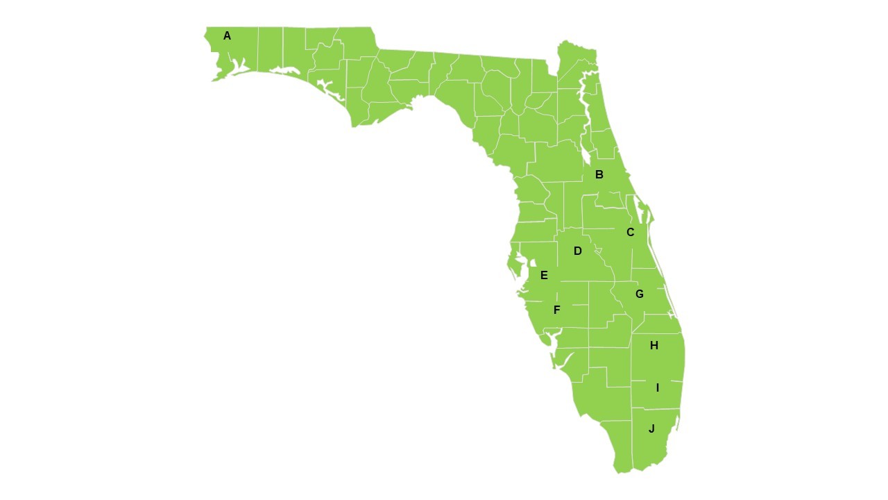 Green map of Florida